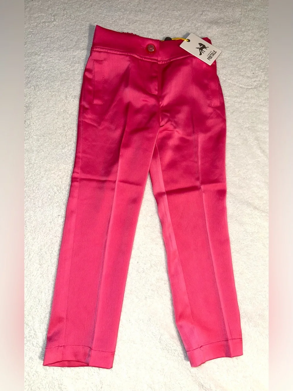 Finding Foxtale fuzzy knit butterfly sweater and pink satin pants, sz 4, NWT